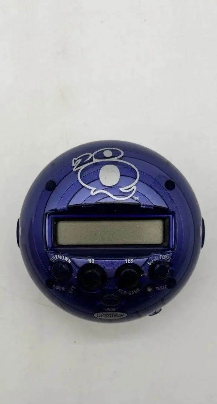 RADICA Handheld Game 20Q Battery Operated Purple 20 Questions Tested Works